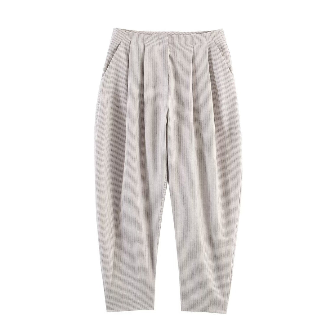 Damen Zweiteiliges Tailored-Set mit Cropped-Blazer und hochtaillierter Faltenhose Echo Archiv