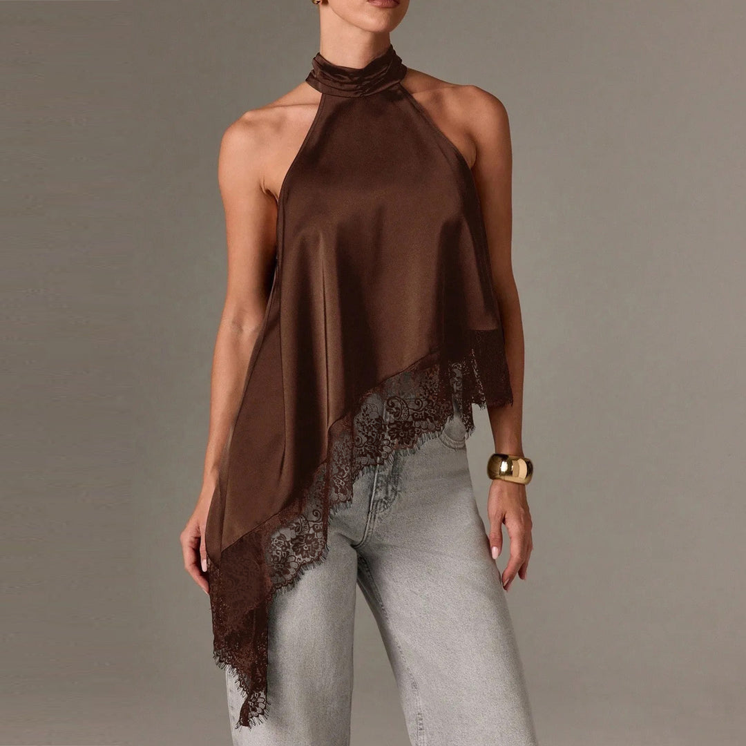 Damen luftiges Chiffon-Top mit eleganter Spitzenverzierung Echo Archiv