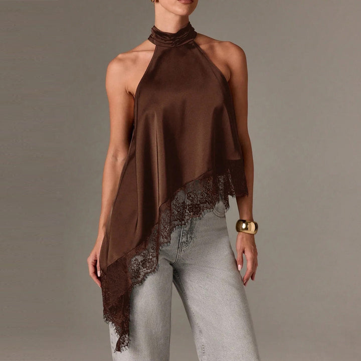 Damen luftiges Chiffon-Top mit eleganter Spitzenverzierung Echo Archiv