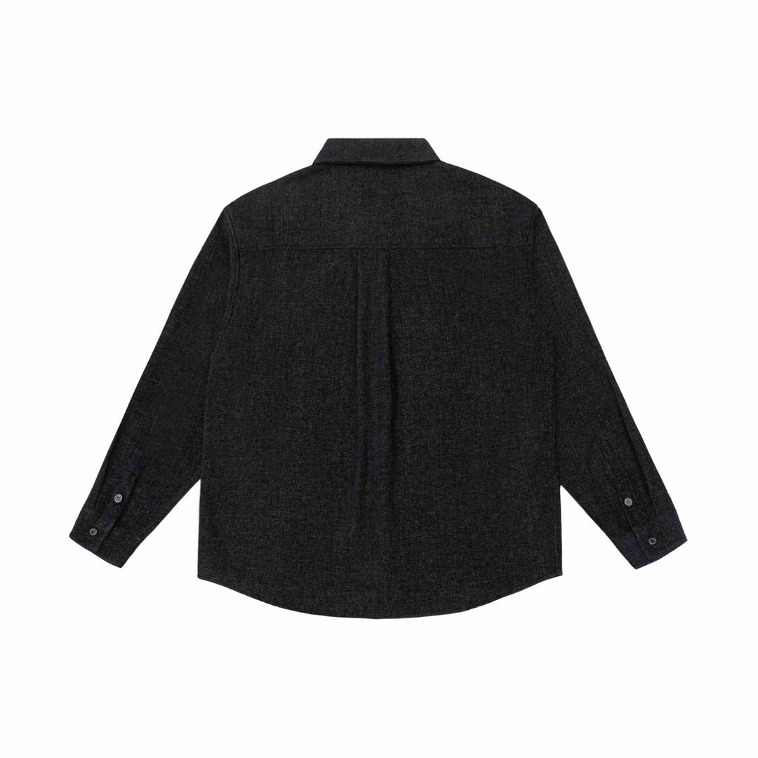 Herren Overshirt-Jacke aus strukturiertem Wollmix mit Brusttasche Echoarchiv