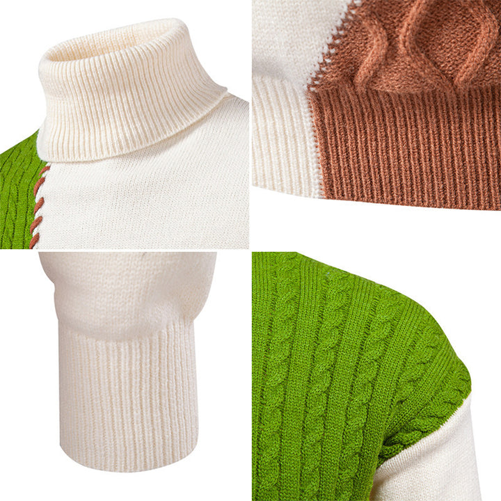 Herren Rollkragenpullover mit einzigartigem Strickdesign Echoarchiv