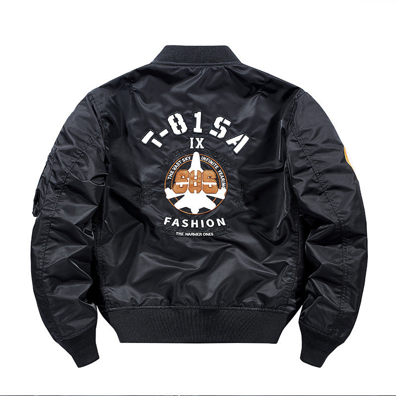 Herren Nylon Piloten-Bomberjacke mit Emblem‑Patches, Ärmel‑Utilitytasche und Rippbündchen Echo Archiv