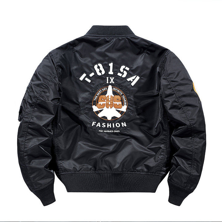 Herren Nylon Piloten-Bomberjacke mit Emblem‑Patches, Ärmel‑Utilitytasche und Rippbündchen Echo Archiv