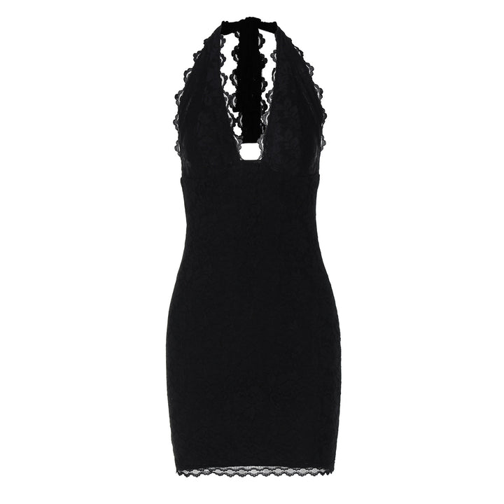 Damen Spitzen-Minikleid mit verführerischem V-Ausschnitt und eleganten Details Echo Archiv