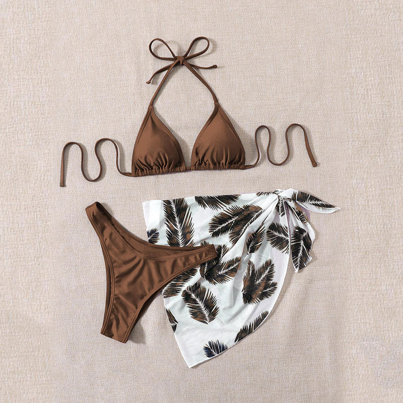Damen Triangel-Bikini mit bedrucktem Wickelrock Echo Archiv