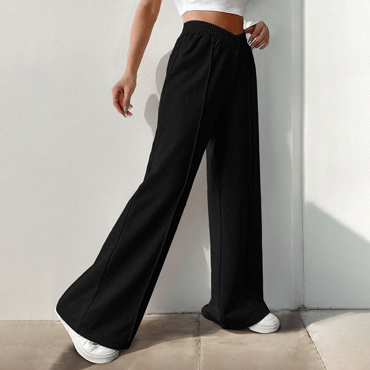Damen Weite Sweatpants mit V-förmigem Taillenbund – Avérine