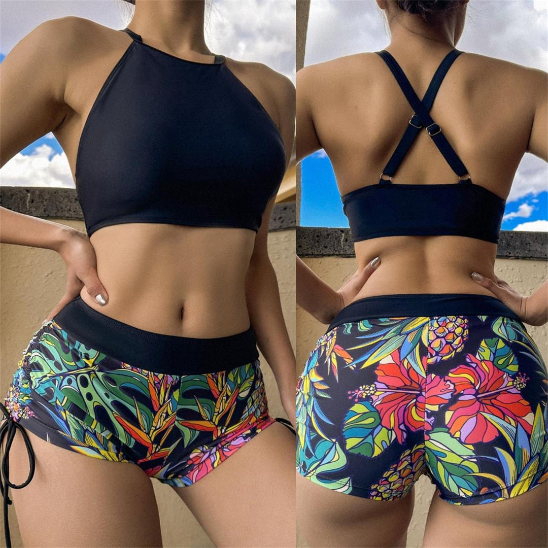 Damen Sportliches Bikiniset mit buntem Muster Echo Archiv