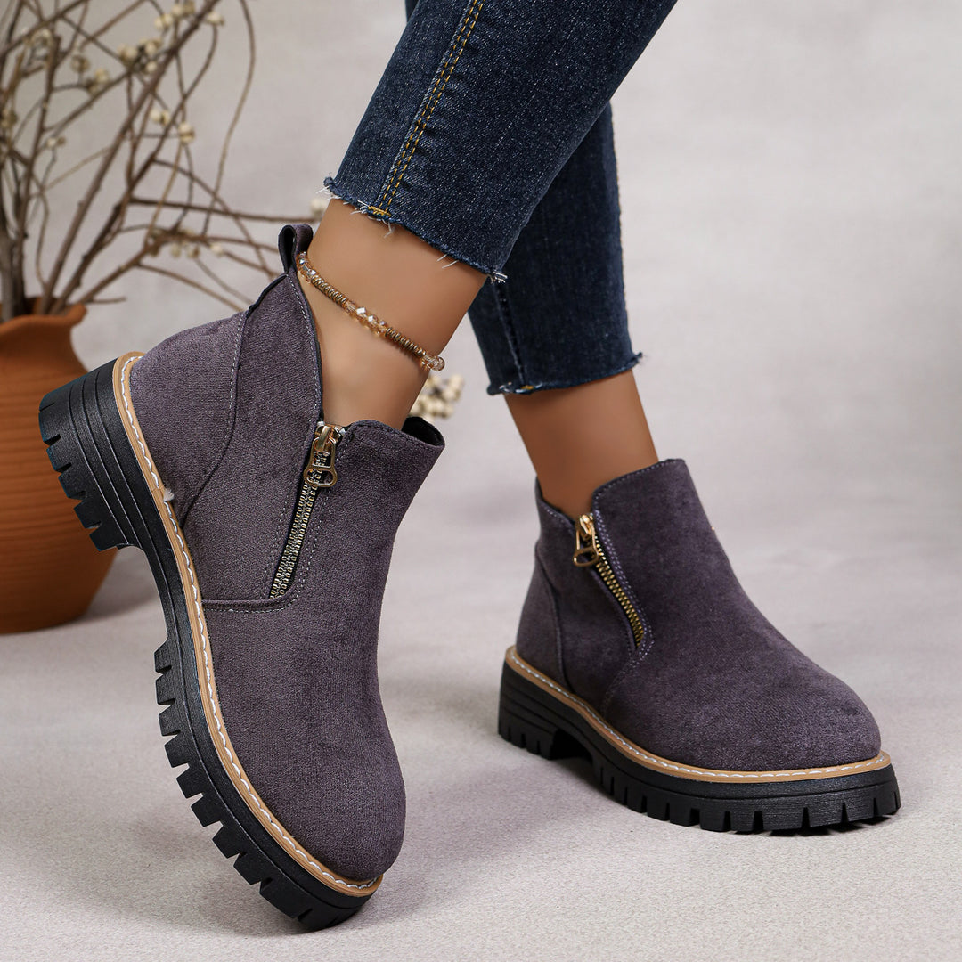 Damen Stylische Ankle Boots mit Reißverschluss Echo Archiv