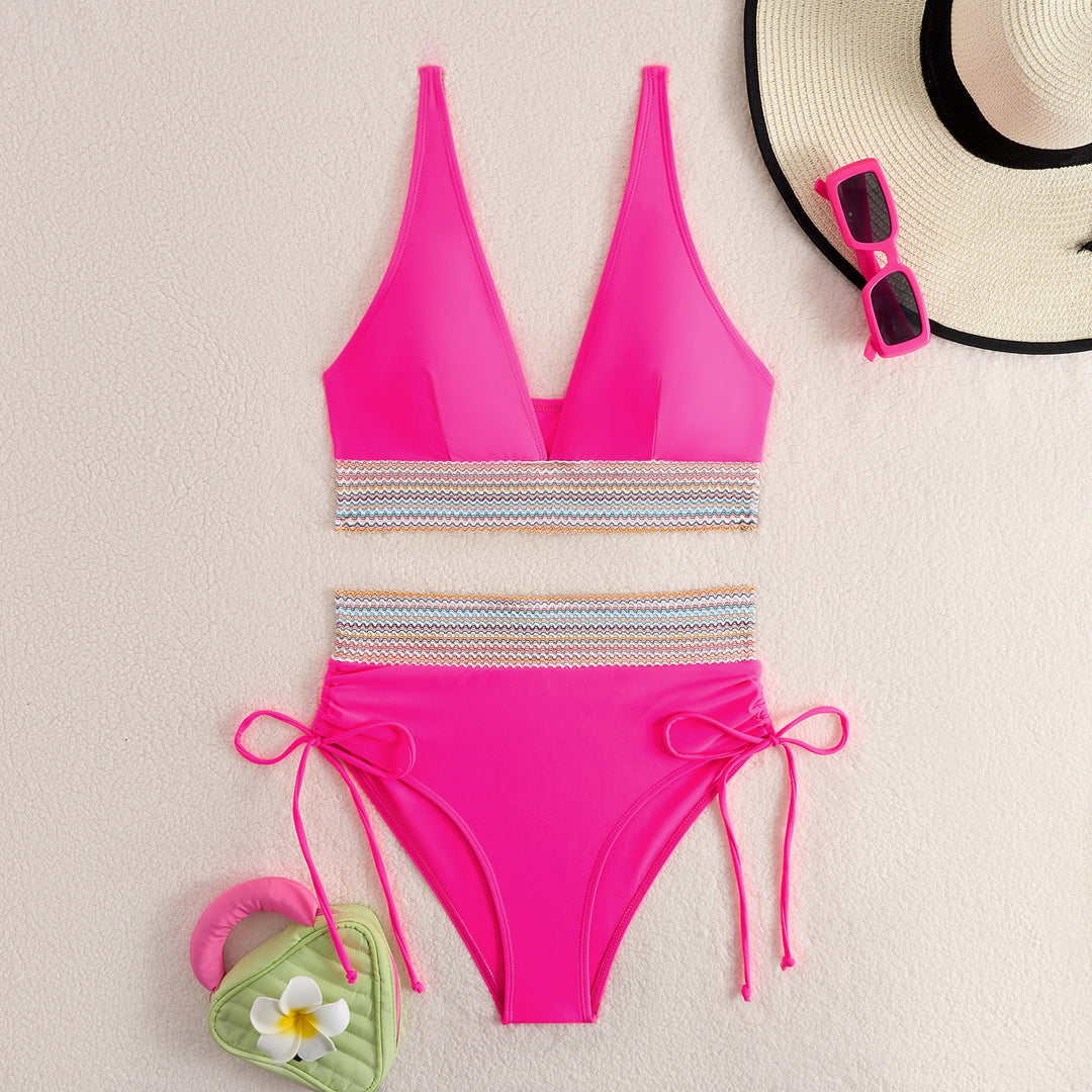 Damen Hochtailliertes Bikini-Set mit trendigen Schnürdetails Echo Archiv