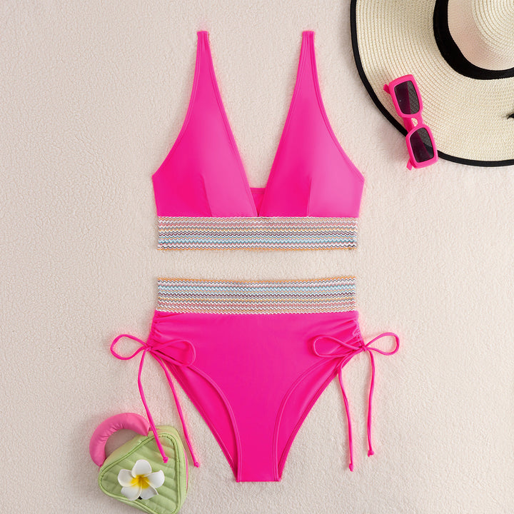Damen Hochtailliertes Bikini-Set mit trendigen Schnürdetails Echo Archiv