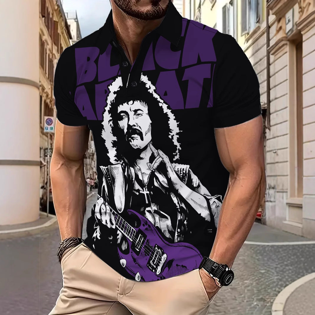 Herren Poloshirt mit kreativem Grafikdesign und modernem Schnitt Echoarchiv