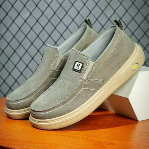 Herren Canvas-Slip-On Freizeit-Slipper mit ergonomischer Komfortplateau-Sohle Echoarhiv