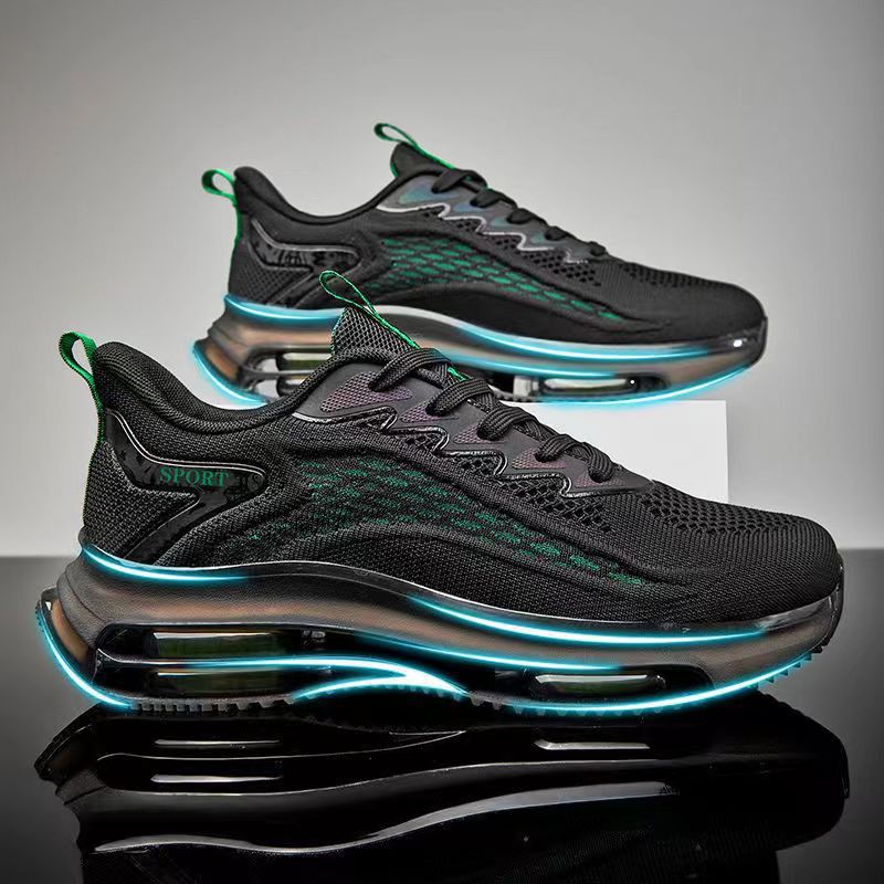Unisex atmungsaktive Strick-Laufsneaker mit sichtbarer Luftkammer, verstärkter Ferse und rutschfester Profilsohle – Tavélo