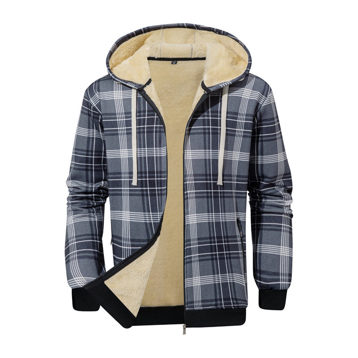 Herren Gemütliche Fleecejacke im karierte Design Echo Archiv