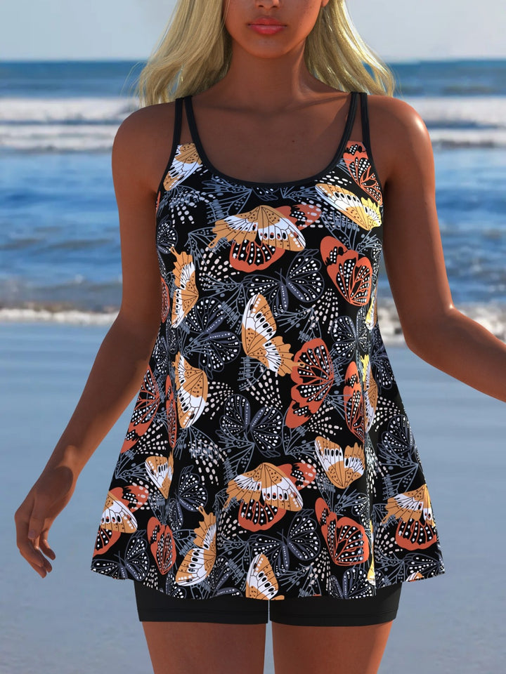 Damen Schwimmanzug mit modischem A-Linien-Schnitt und floralem Design Echo Archiv