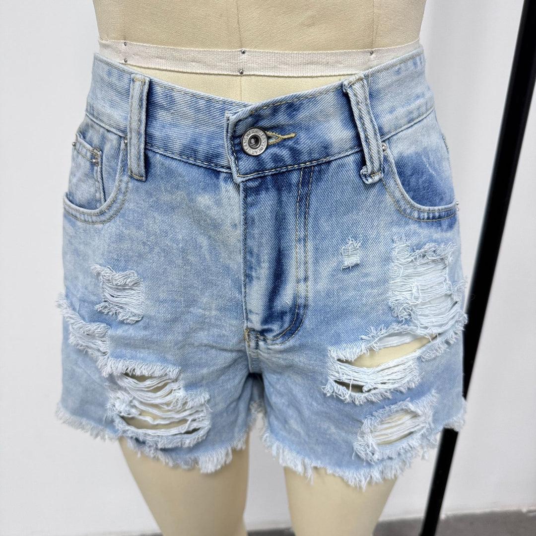 Damen Destroyed Denim-Shorts im lässigen Stil Echo Archiv