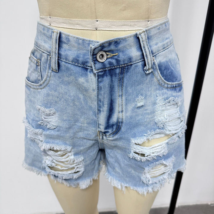 Damen Destroyed Denim-Shorts im lässigen Stil Echo Archiv