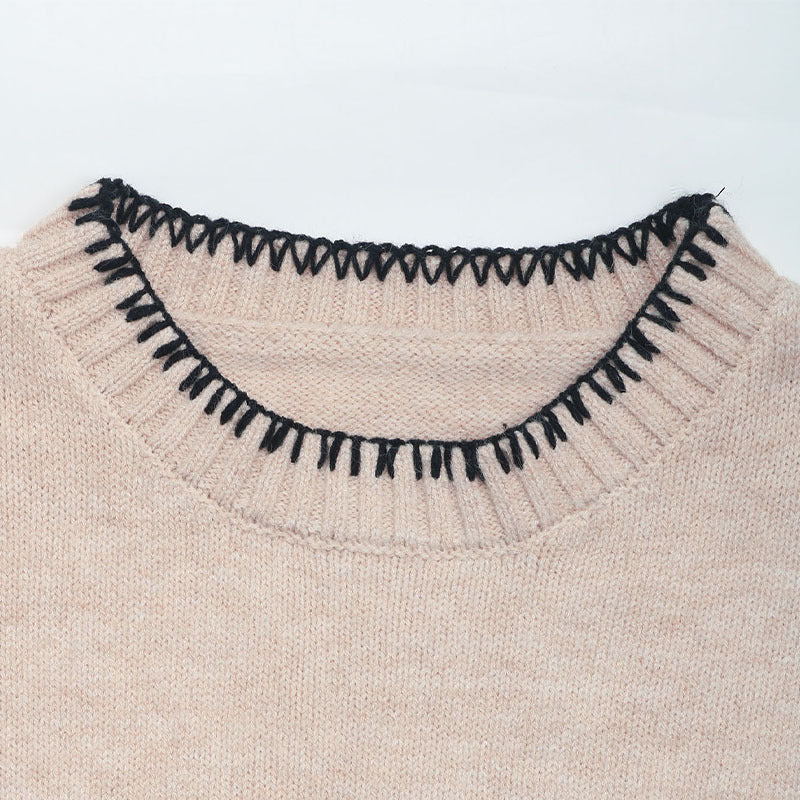 Damen Lässiger Strickpullover mit Rippdetails Echo Archiv