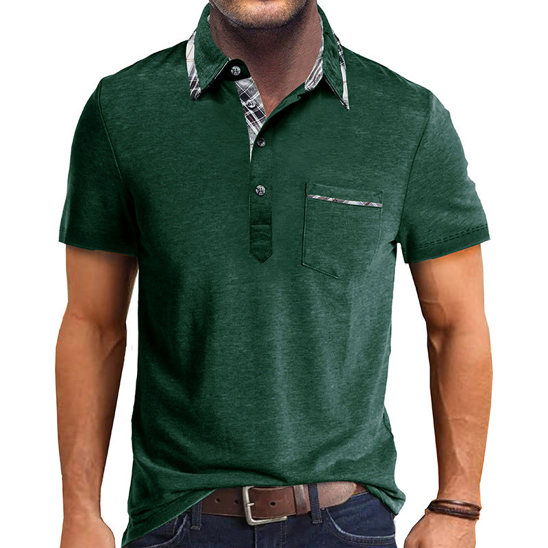 Herren elegantes Poloshirt mit modernem Kragen und kontrastierendem Design Echoarchiv