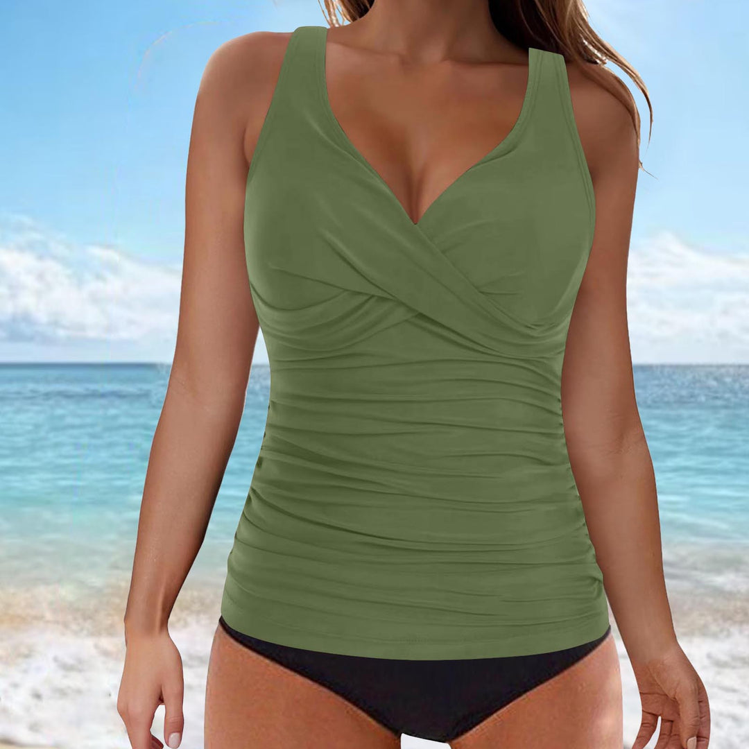 Damen elegantes Wickel-Badeoberteil mit Rüschen Echo Archiv
