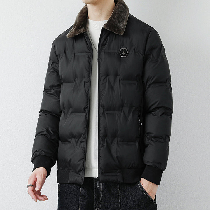 Herren Modische Steppjacke mit Kunstfellkragen Echo Archiv