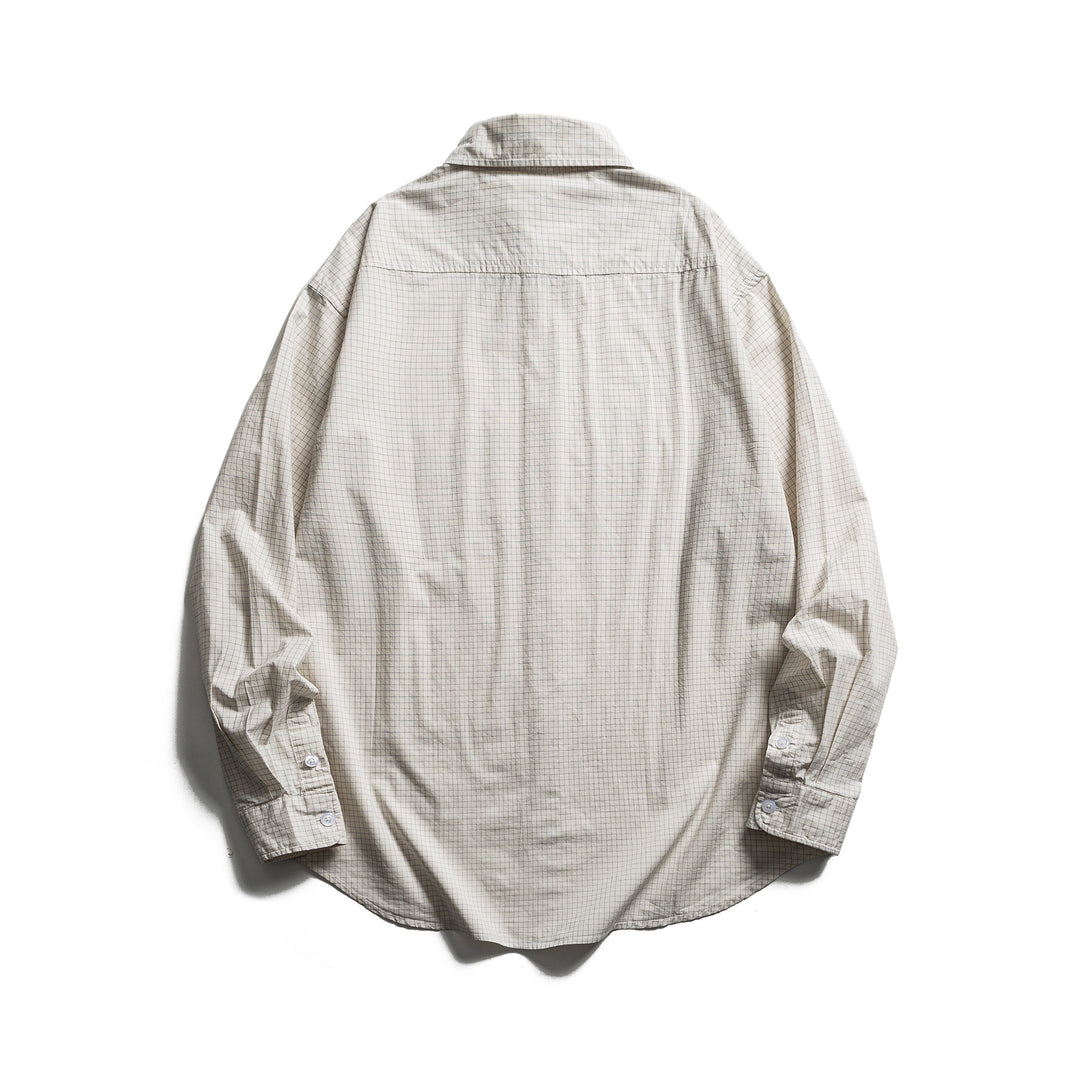 Unisex Lockeres Oversize-Hemd mit Nadelstreifen, Brusttasche und Drop-Shoulder Echoarchiv