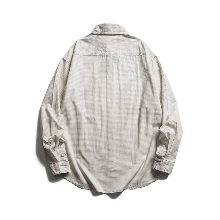 Unisex Lockeres Oversize-Hemd mit Nadelstreifen, Brusttasche und Drop-Shoulder Echoarchiv