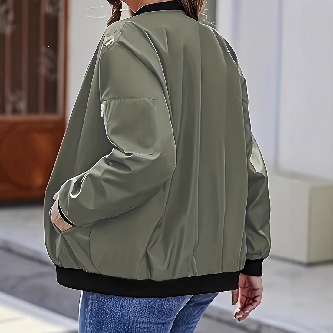 Damen lässige Bomberjacke mit praktischen Taschen und lässigem Schnitt – Avenza