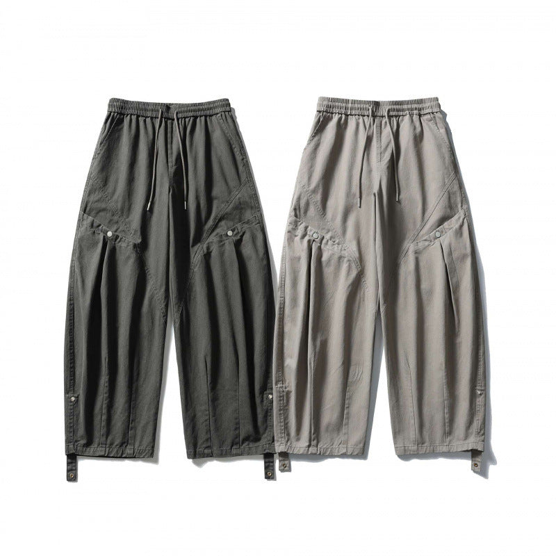 Unisex Weite Cropped Cargo-Hose mit Tunnelzugbund, multifunktionalen Pattentaschen und verstellbaren Beinriegeln Echo Archiv