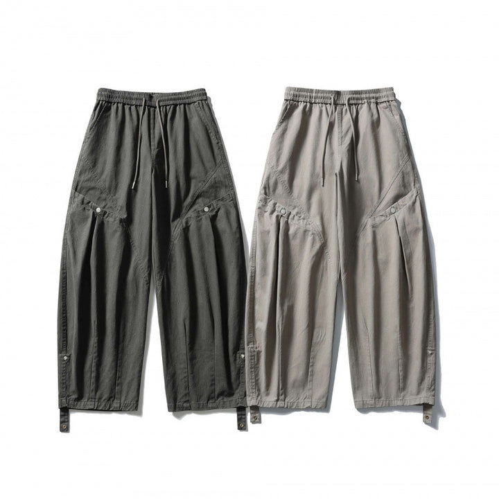 Unisex Weite Cropped Cargo-Hose mit Tunnelzugbund, multifunktionalen Pattentaschen und verstellbaren Beinriegeln Echo Archiv