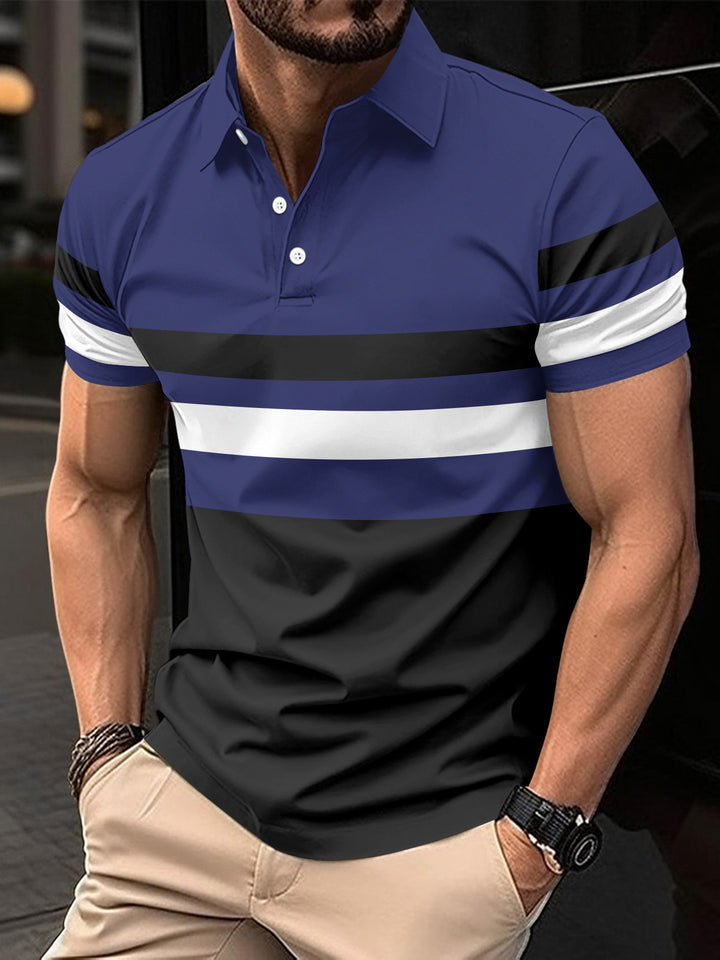 Herren Trendy Gestreiftes Aktiv Polo-Shirt Echoarchiv