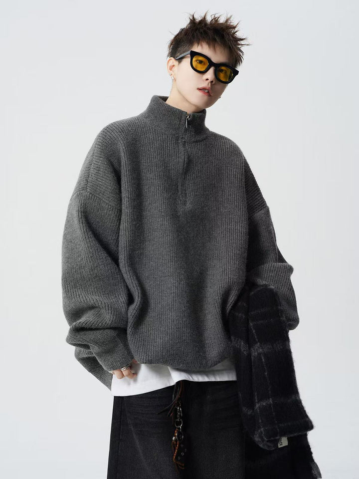 Damen Urbaner Oversized Pullover mit Stehkragen Echoarchiv