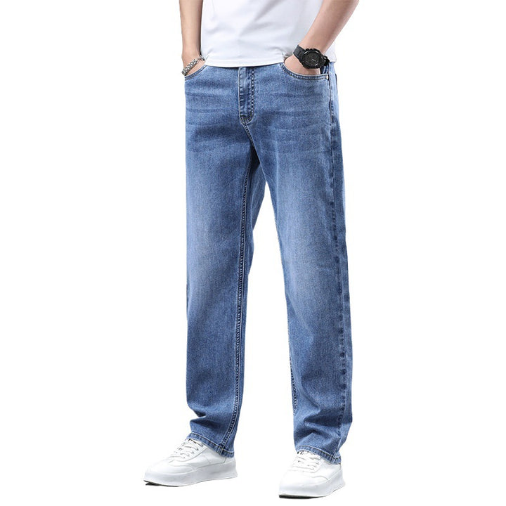 Herren Extraweite Denim-Baggy-Jeans mit geradem Bein & soften Waschungen Echoarchiv