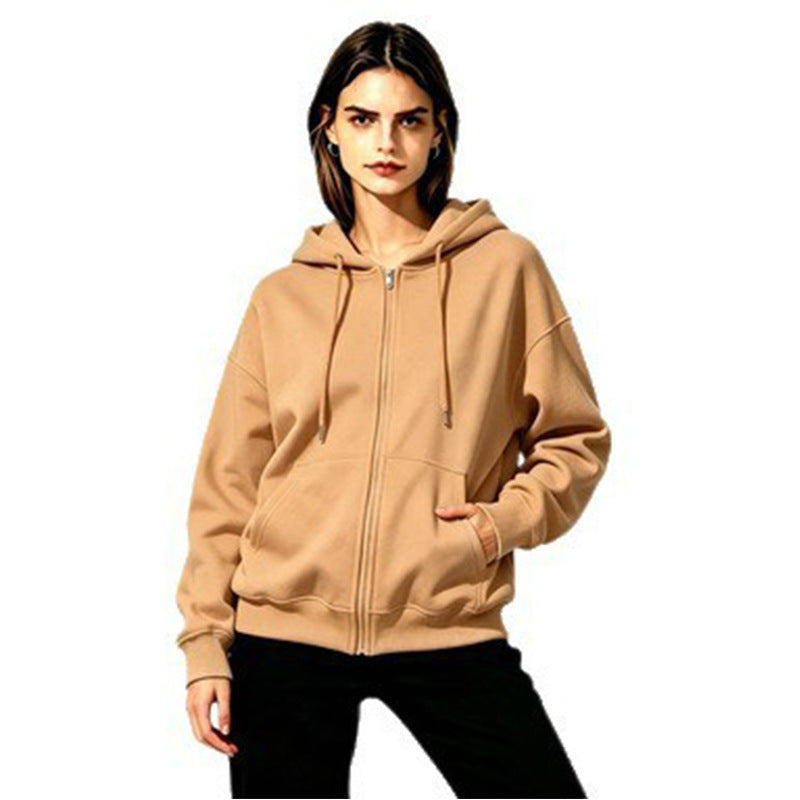 Damen Weicher Kapuzenpullover mit durchgehendem Reißverschluss Echoarchiv