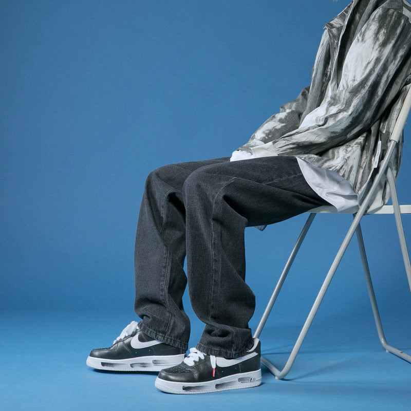 Herren lockere Denim-JEchoarchivns im Vintage-Stil mit hoher Taille Echoarchiv