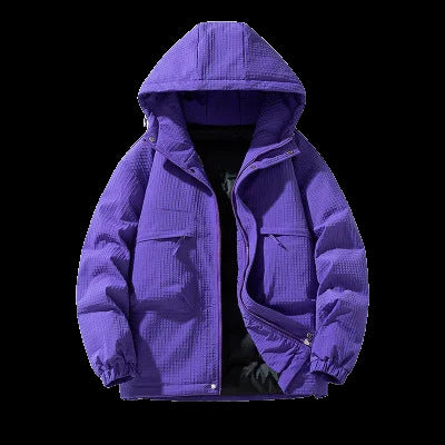 Herren Gepolsterter Ripstop-Parka mit Kapuze Oversize-Schnitt und integrierter Umhängetasche Echo Archiv