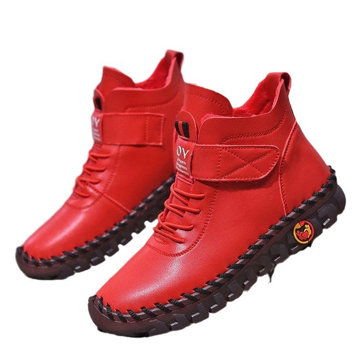 Herren nan knöchelhohe Freizeit-Lederimitat-Boots mit Klettverschluss gepolsterter Komfortinnensohle und profilierter Gummilaufsohle Echo Archiv