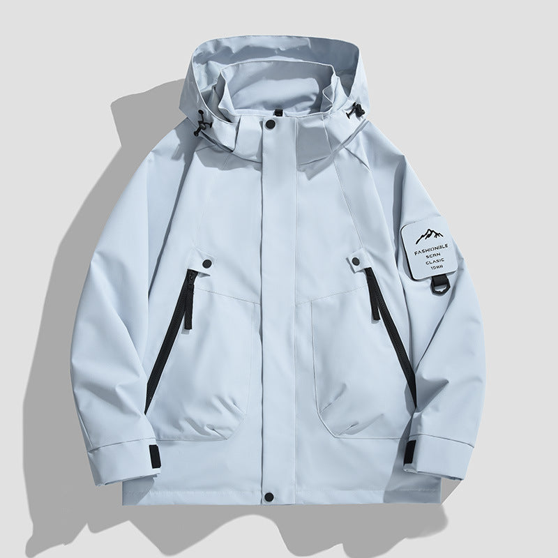 Herren Wasserdichte Utility-Softshelljacke mit Kapuze, schräge Reißverschlusstaschen & verstellbaren Ärmelriegeln Echo Archiv