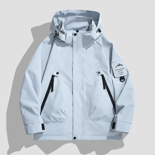 Herren Wasserdichte Utility-Softshelljacke mit Kapuze, schräge Reißverschlusstaschen & verstellbaren Ärmelriegeln Echo Archiv