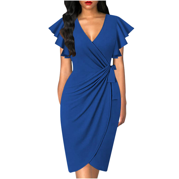 Damen Wickelkleid mit Rüschendetails und elastischem Tailleneinsatz Echo Archiv