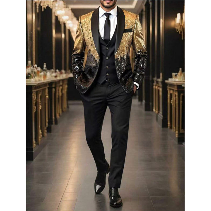 Herren Glamouröser Pailletten-Sakko Echoarchiv