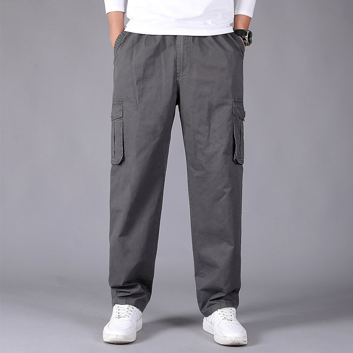 Herren Cargohose im Utility‑Stil mit elastischem Bund, geradem Bein und aufgesetzten Klappentaschen Echoarchiv