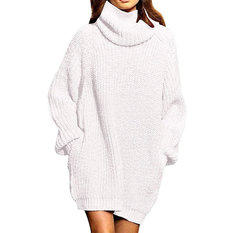 Damen Oversized Strickpullover mit hohem Kragen Echoarchiv