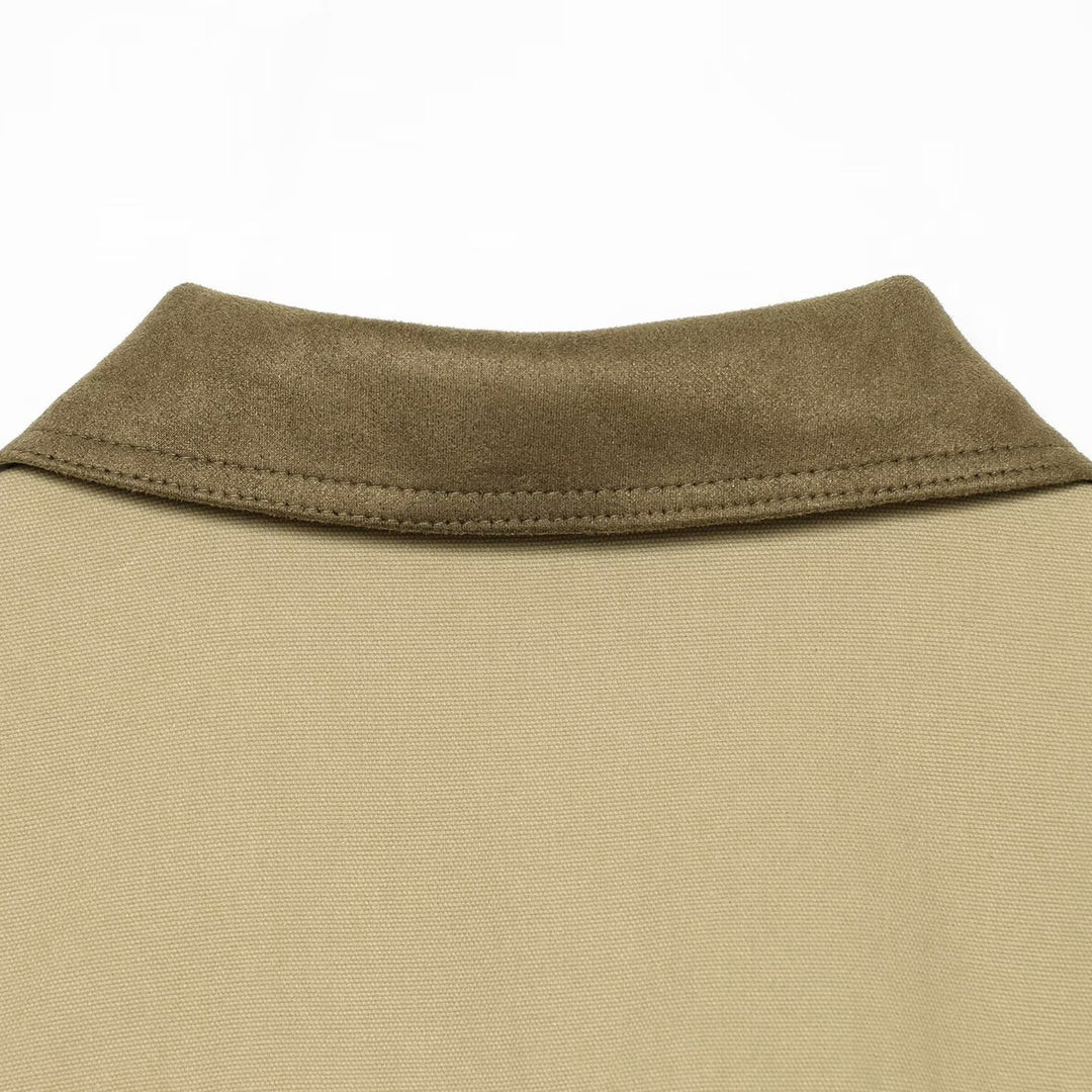 Damen Boxy Field‑Blouson mit Velourskragen und elastischem Saum Echoarchiv