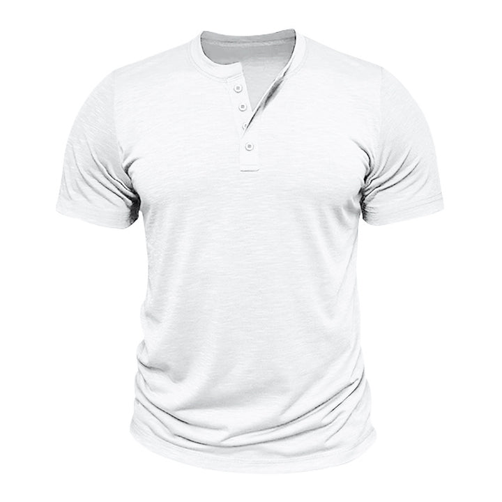 Herren Kurzarm-Henley-T-Shirt mit hochwertigem, atmungsaktivem Baumwollmix Echoarchiv