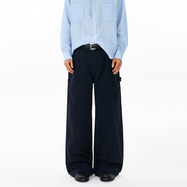 Herren Bodenlange Baggy-Twill-Hose mit tiefem Schritt, elastischem Bund und Utility-Seitentaschen Echo Archiv