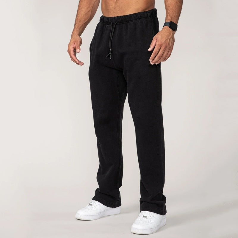 Herren Straight‑Leg Sweatpants aus French‑Terry mit elastischem Komfortbund und Kordelzug – Marzano