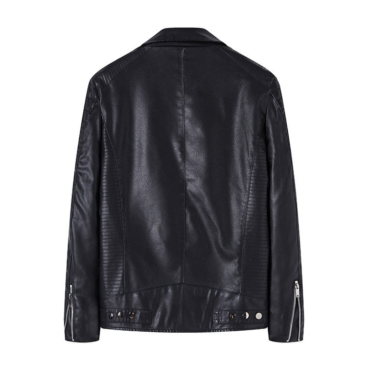 Herren Bikerjacke aus hochwertigem Kunstleder im Slim‑Fit mit schrägem Reißverschluss und gesteppter Schulterpartie Echo Archiv