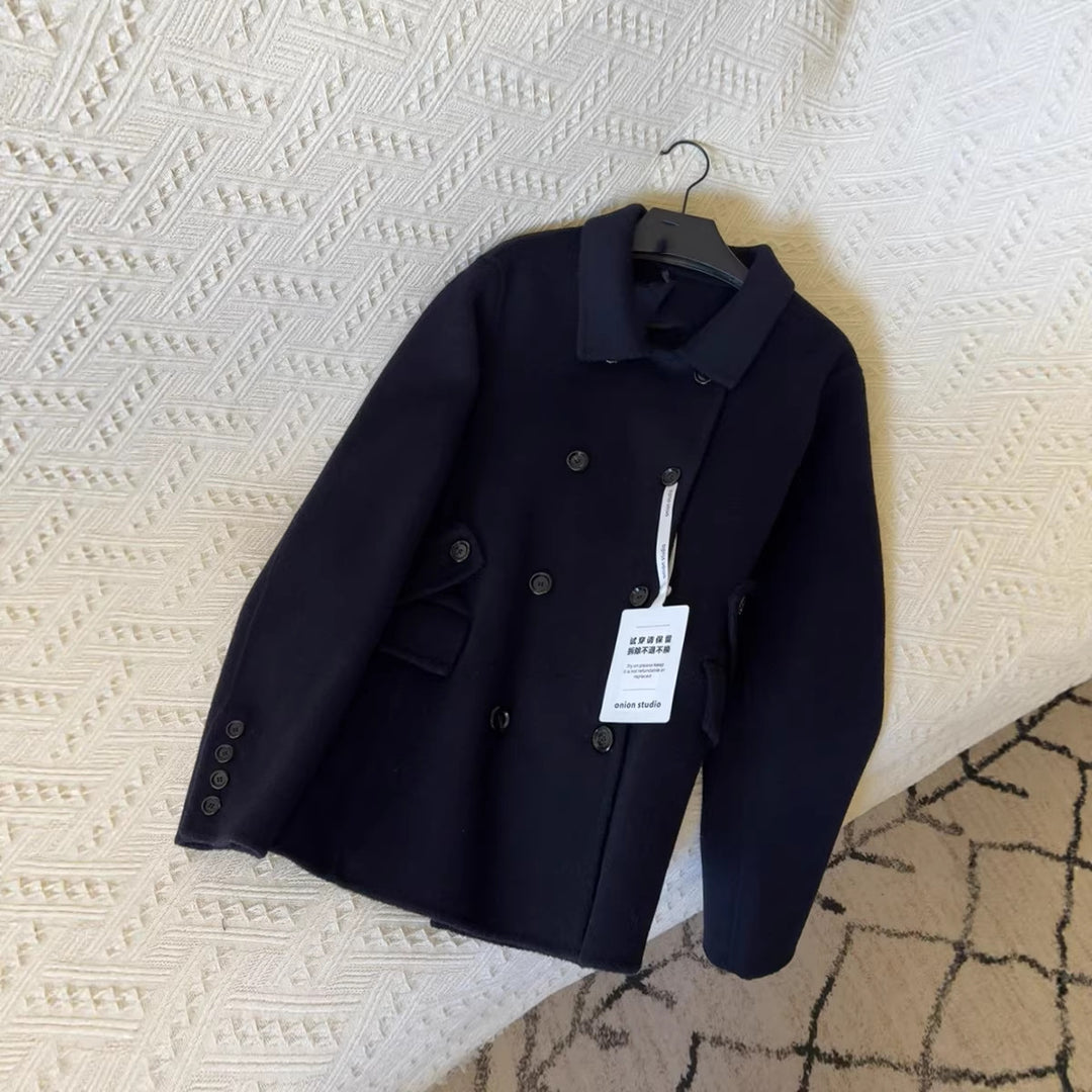 Damen Elegante doppeltbreasted Jacke Echoarchiv
