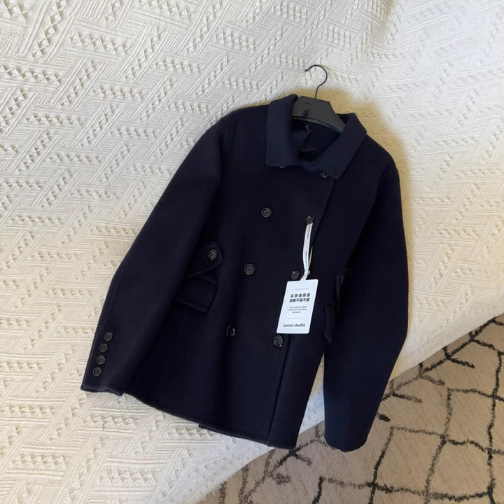 Damen Elegante doppeltbreasted Jacke Echoarchiv